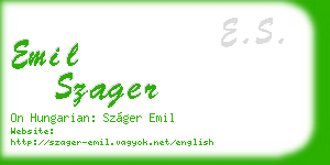 emil szager business card