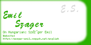 emil szager business card